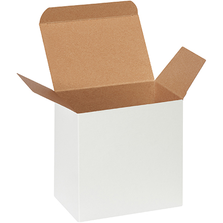 6 x 4 x 6" White Reverse Tuck Folding Cartons