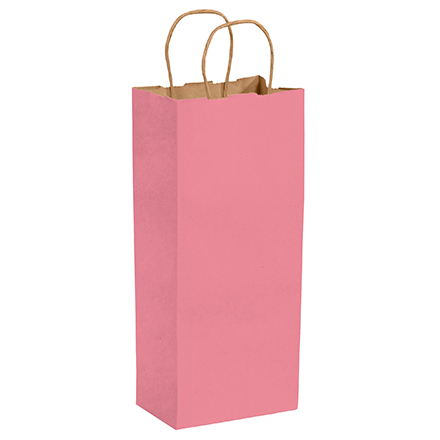 5 <span class='fraction'>1/2</span> x 3 <span class='fraction'>1/4</span> x 13" Pink Tinted Shopping Bags