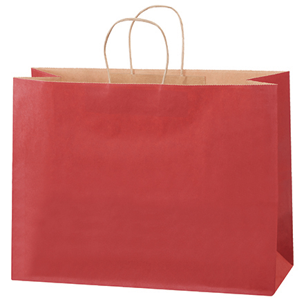 16 x 6 x 12" Red Tinted Shopping Bags