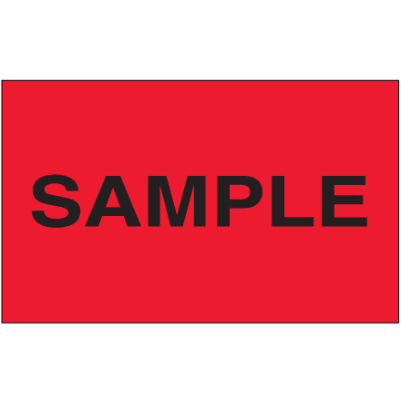 3 x 5" - "Sample" (Fluorescent Red) Labels