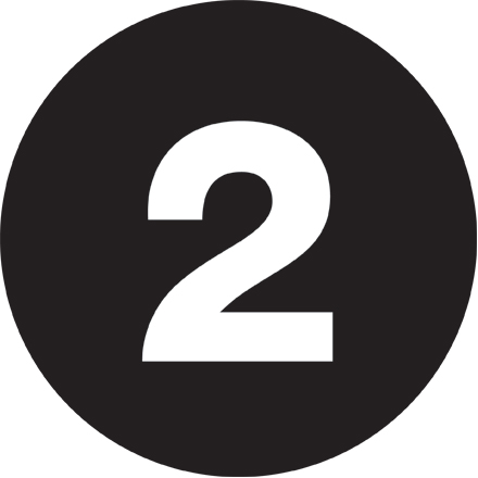 3" Circle - "2" (Black) Number Labels